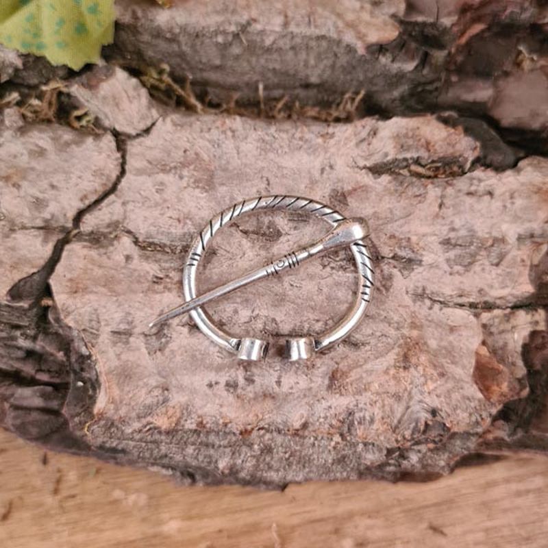 Mittelalter Rundfibel aus Silber