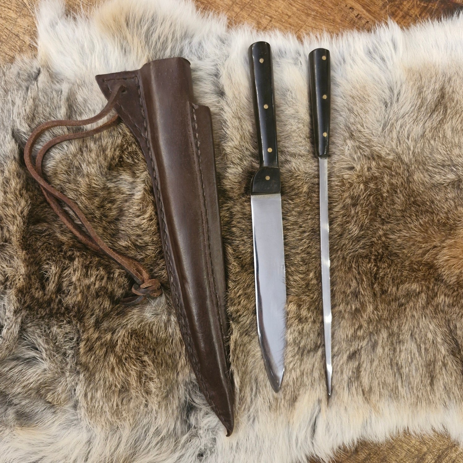 Mittelalter Tafelmesser mit Essdorn aus Edelstahl