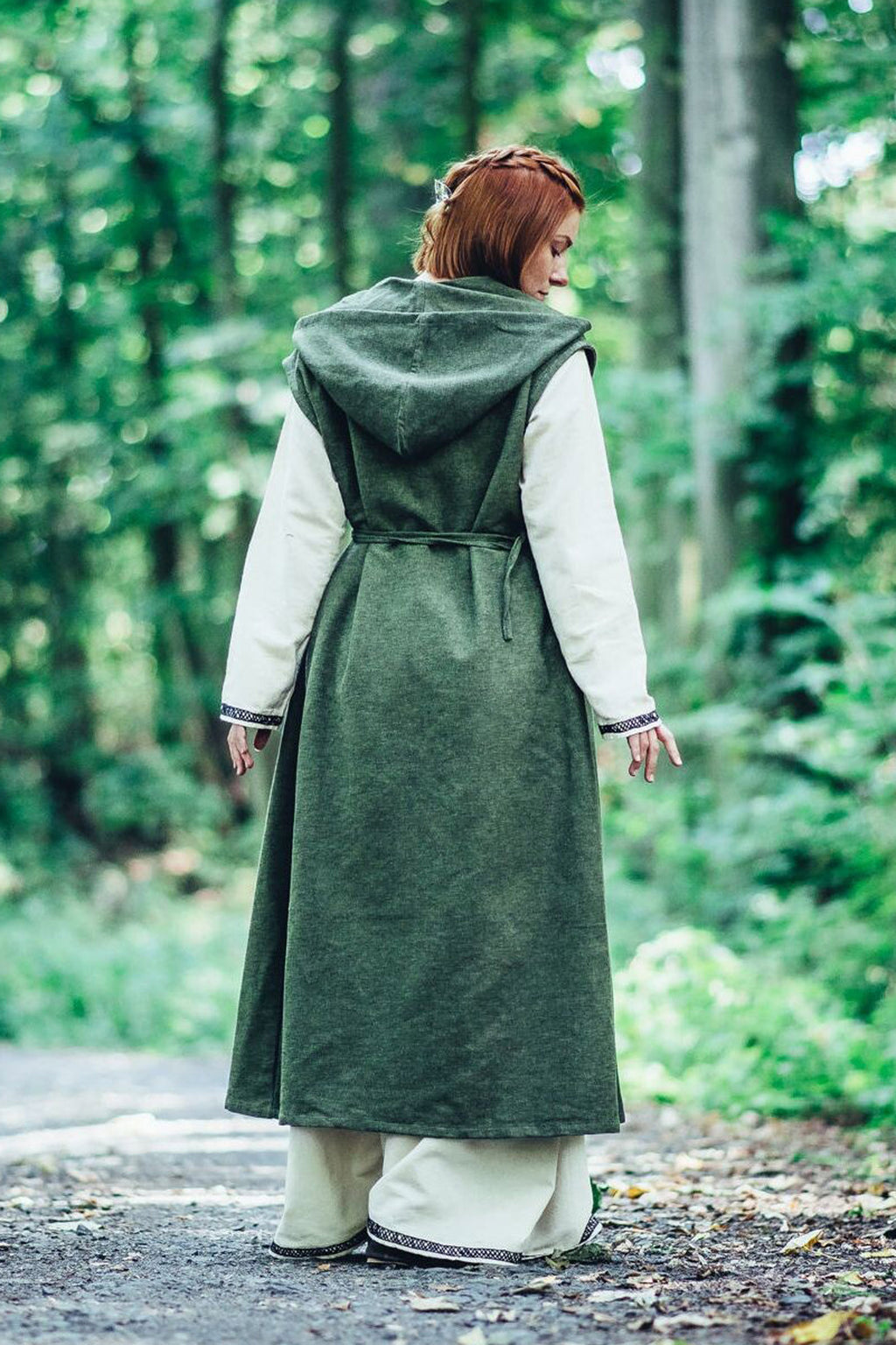 Mittelalter Wickelkleid mit Kapuze