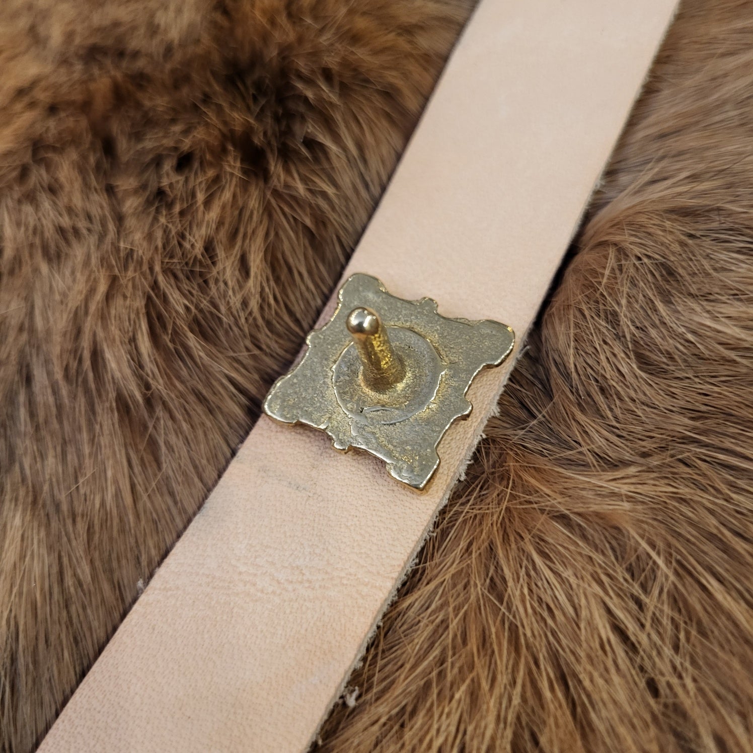 Mittelalter Zierniet Quadrat aus Messing