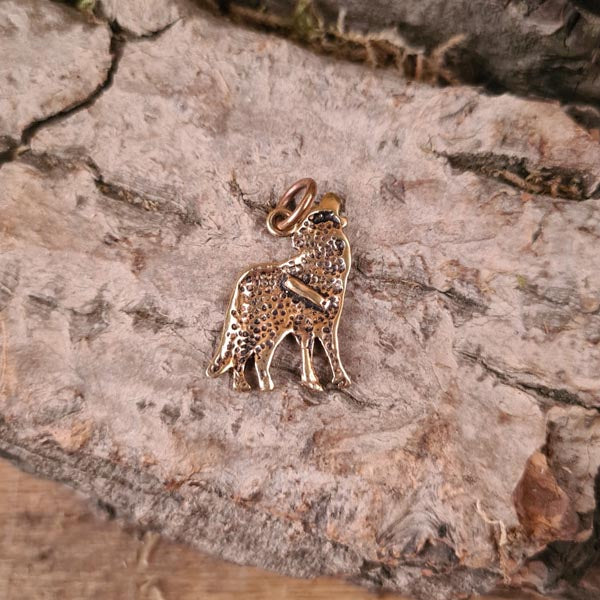 Mittelalter Amulett Wolf aus Bronze