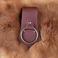 Mittelalter Axthalter aus Leder mit Metallring