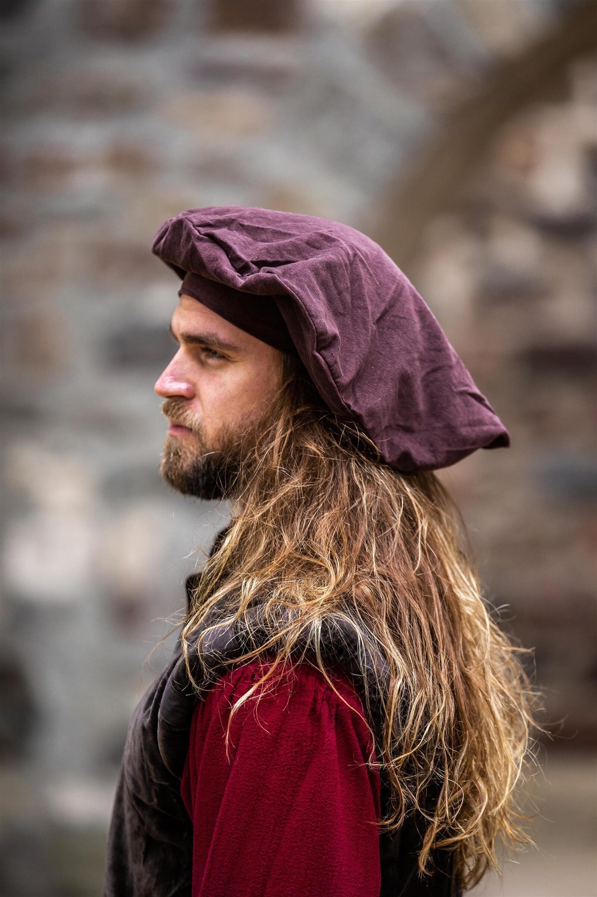 Medieval Beret Nobleman made of Cotton Velvet