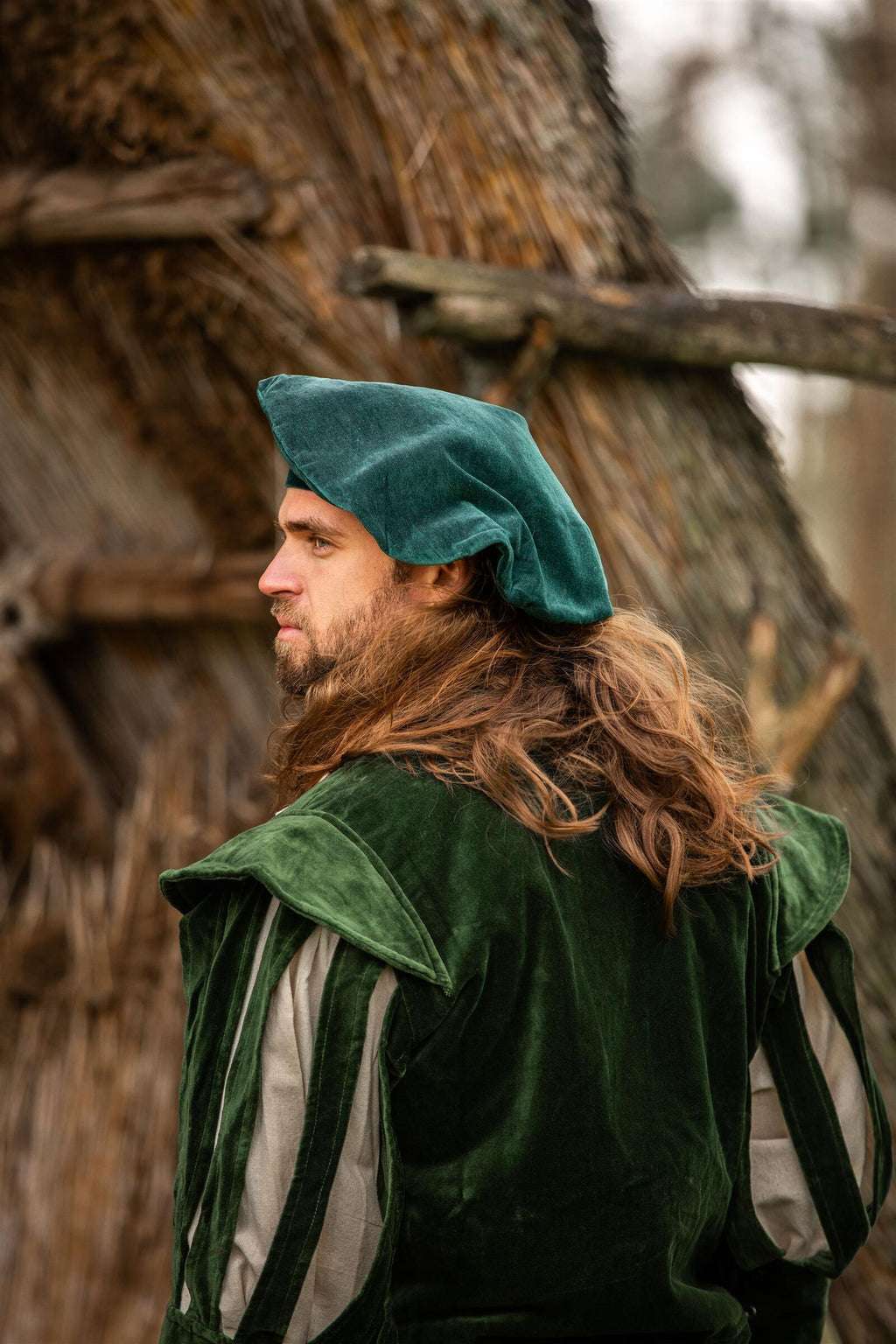 Medieval Beret Nobleman made of Cotton Velvet