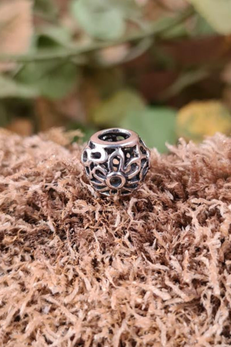Mittelalter Bart & Schmuckperle Blume aus Silber