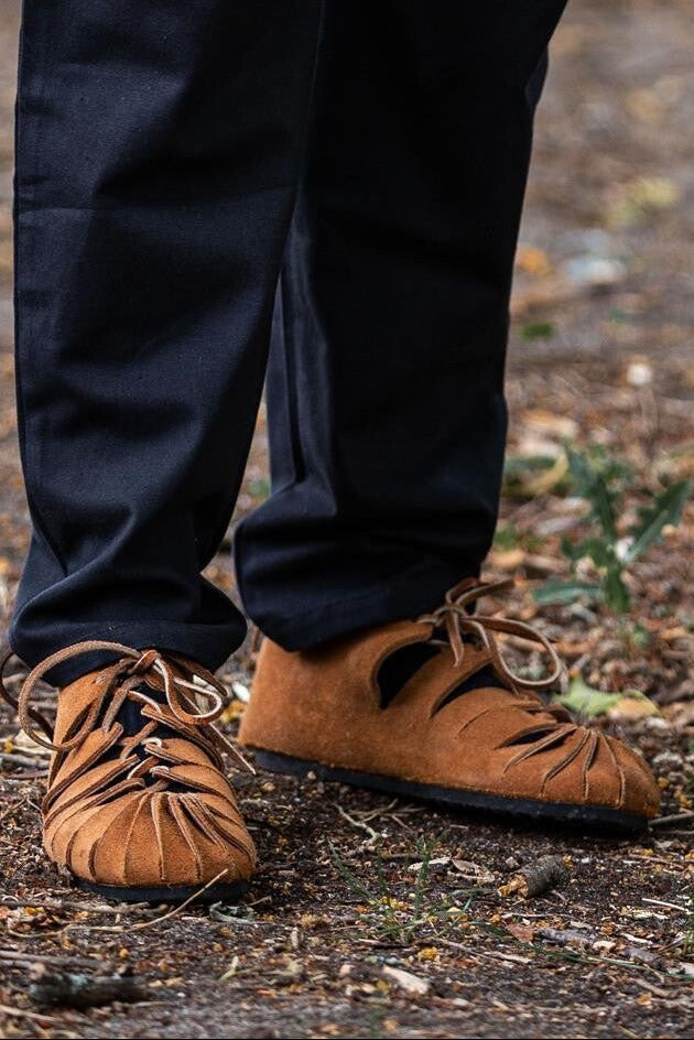 Medieval Suede Bundschuh Shoes