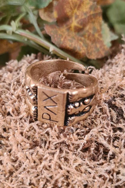 Medieval Finger Ring PAX in Bronze - Replica