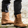 Medieval Half Boots with Cuff Made of Suede