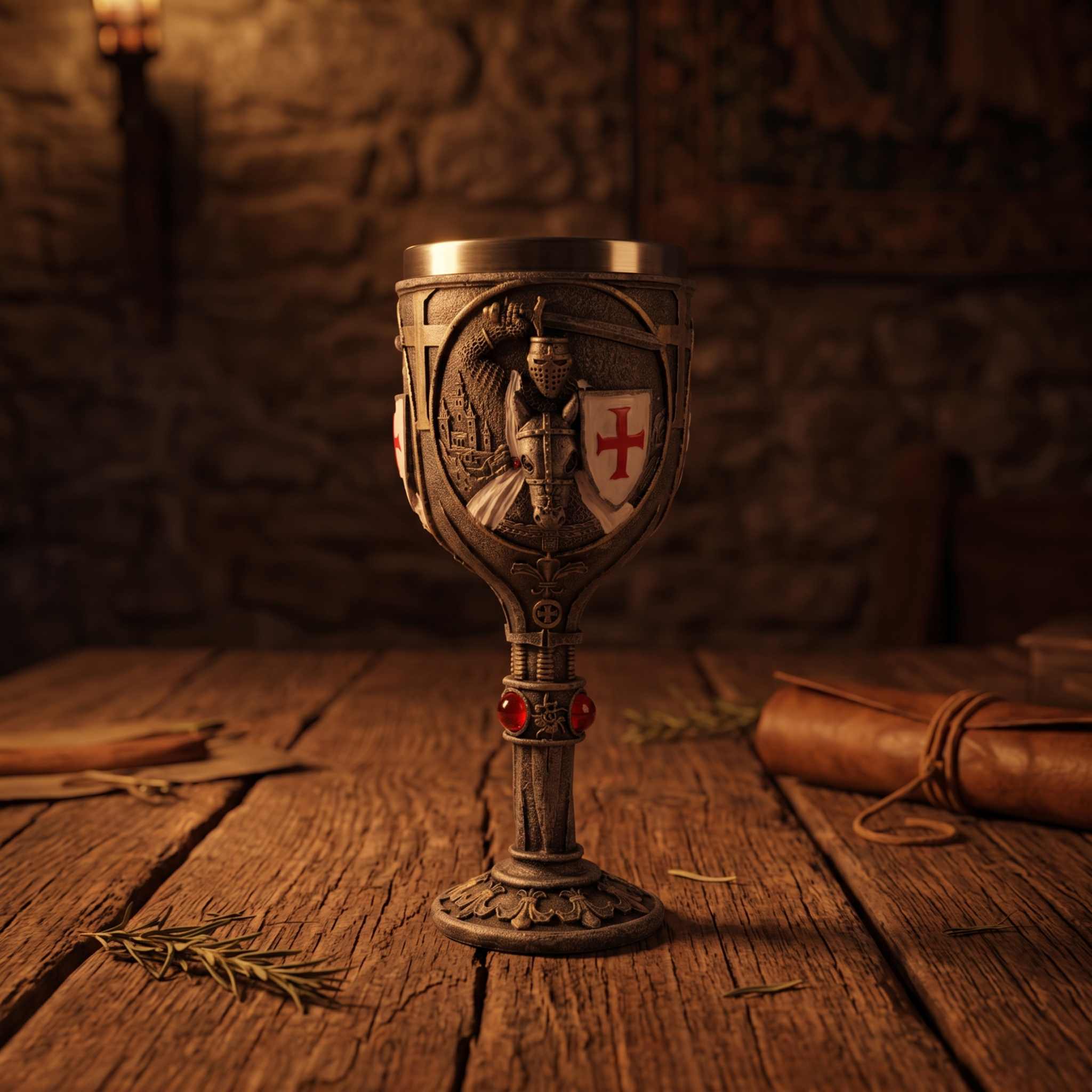 Medieval Templar Chalice - Decoration