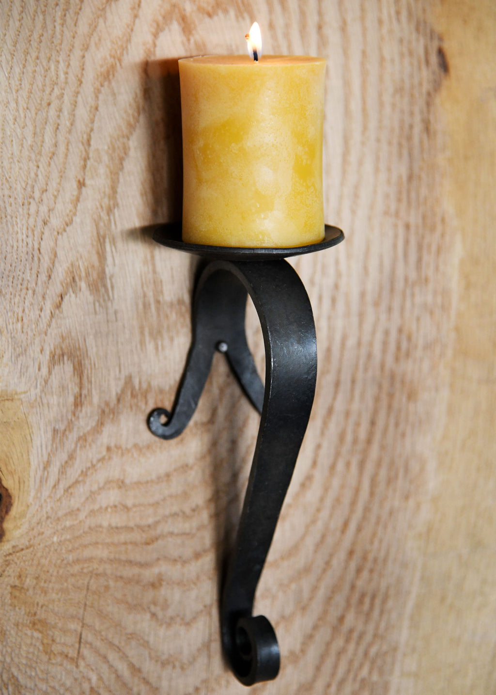 Medieval Wall-Mounted Candle Holder - Hand-Forged