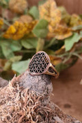Mittelalter Ring Blume des Lebens aus Bronze