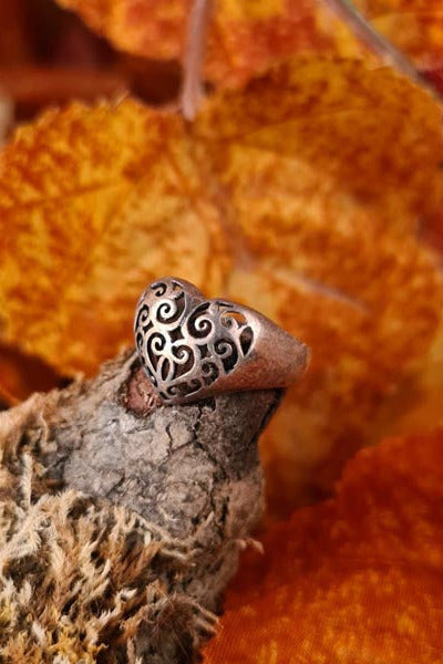 Mittelalter Ring Keltenherz aus Silber