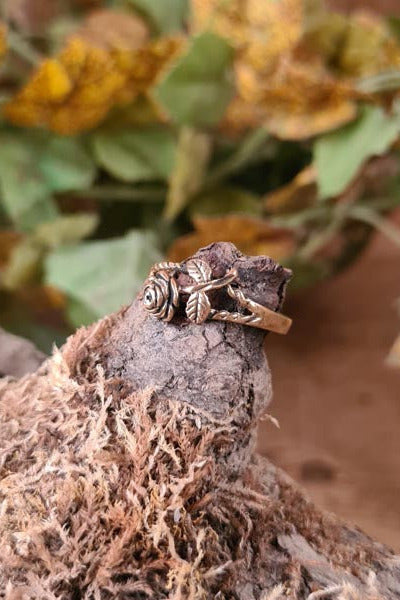Mittelalter Ring Rose aus Bronze