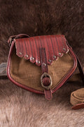 Medieval shoulder bag made of canvas and leather
