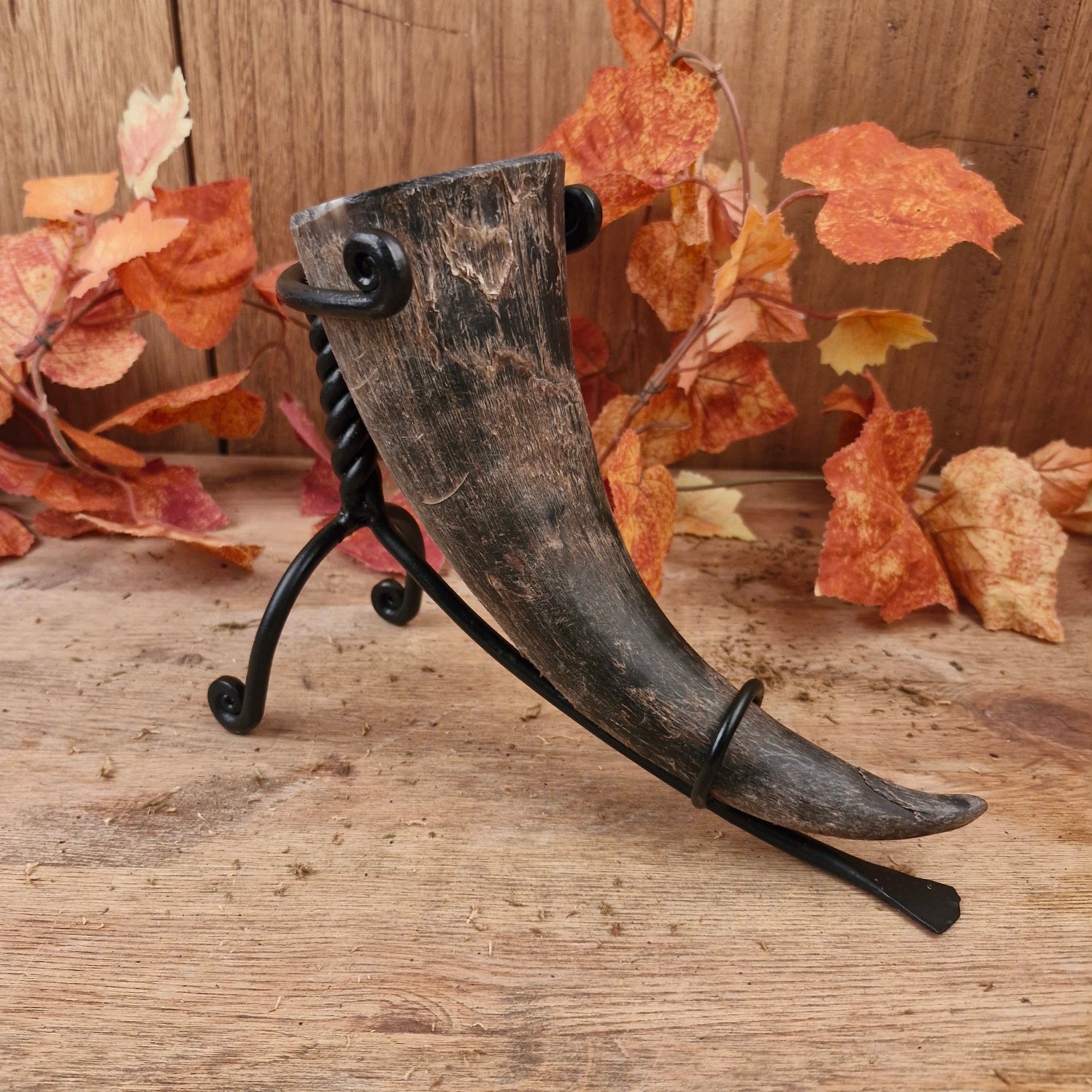 Medieval & LARP Drinking Horn Stand - hand-forged