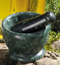 Mortar made of serpentine