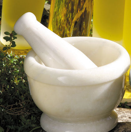 White marble mortar