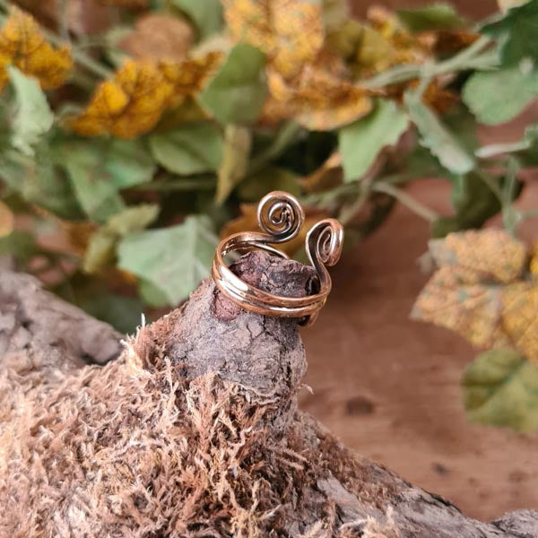 Offener Wikinger Ring mit Doppelspirale aus Bronze