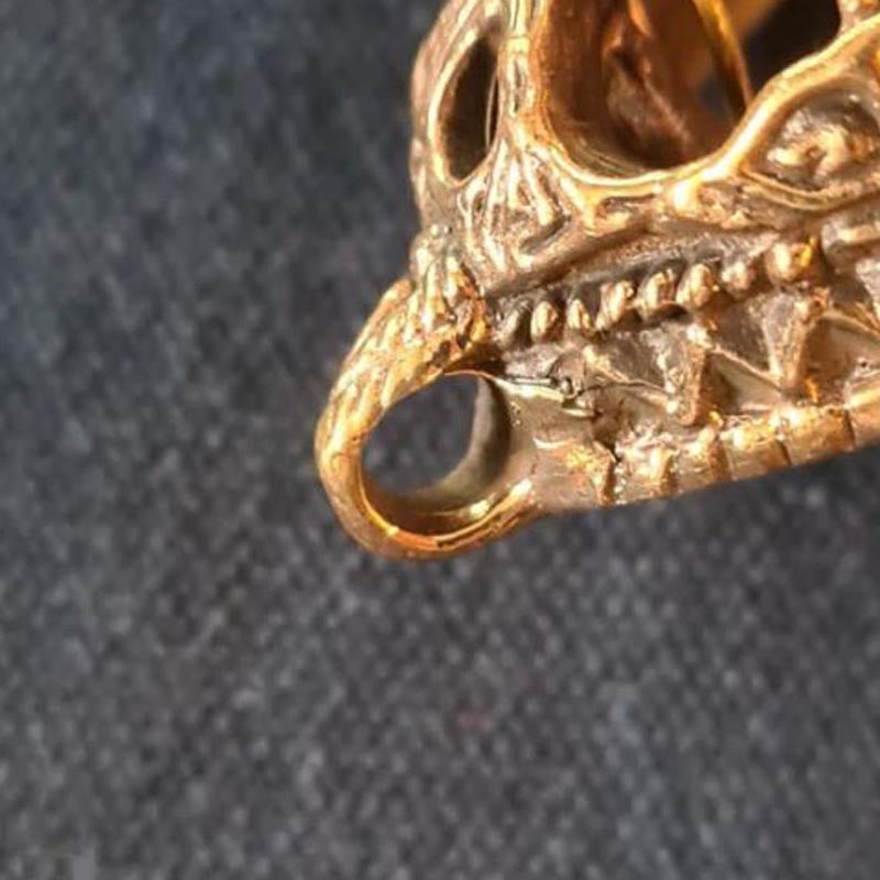 Offene Wikinger Schalenfibel Paar im Oseberg-Stil aus Bronze - Einzelstück