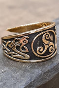 Offener Kelten Ring mit Triskele aus Bronze