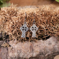 Celtic Cross Dangle Earrings in 925 Sterling Silver