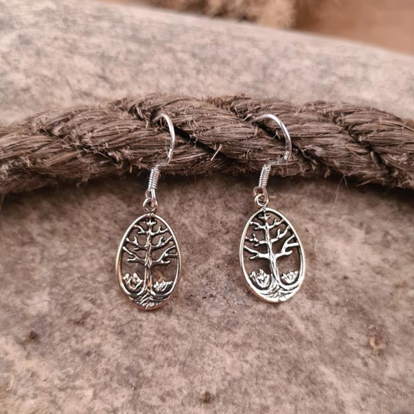 Tree of Life Bronze Drop Earrings