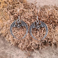 Bat Drop Earrings in Silver