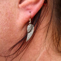 Silver Angel Wing Drop Earrings