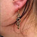Snake earrings made of bronze