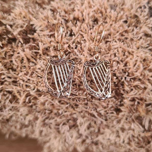 Bronze Irish Harp Earrings