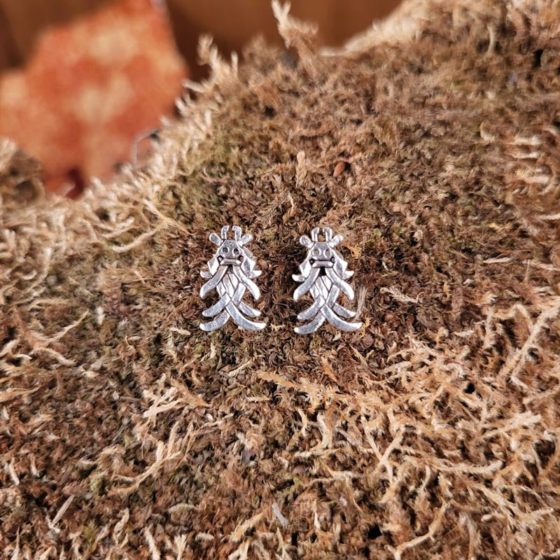Ear studs Moesgaard Mask made of silver