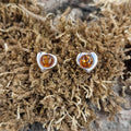 Ohrstecker Silberherz mit Bernstein