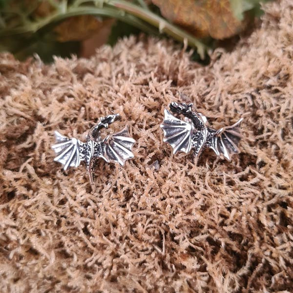 Ohrstecker Drache aus Silber