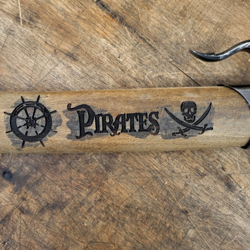 Piraten Entermesser mit Scheide aus Holz - Dekoration
