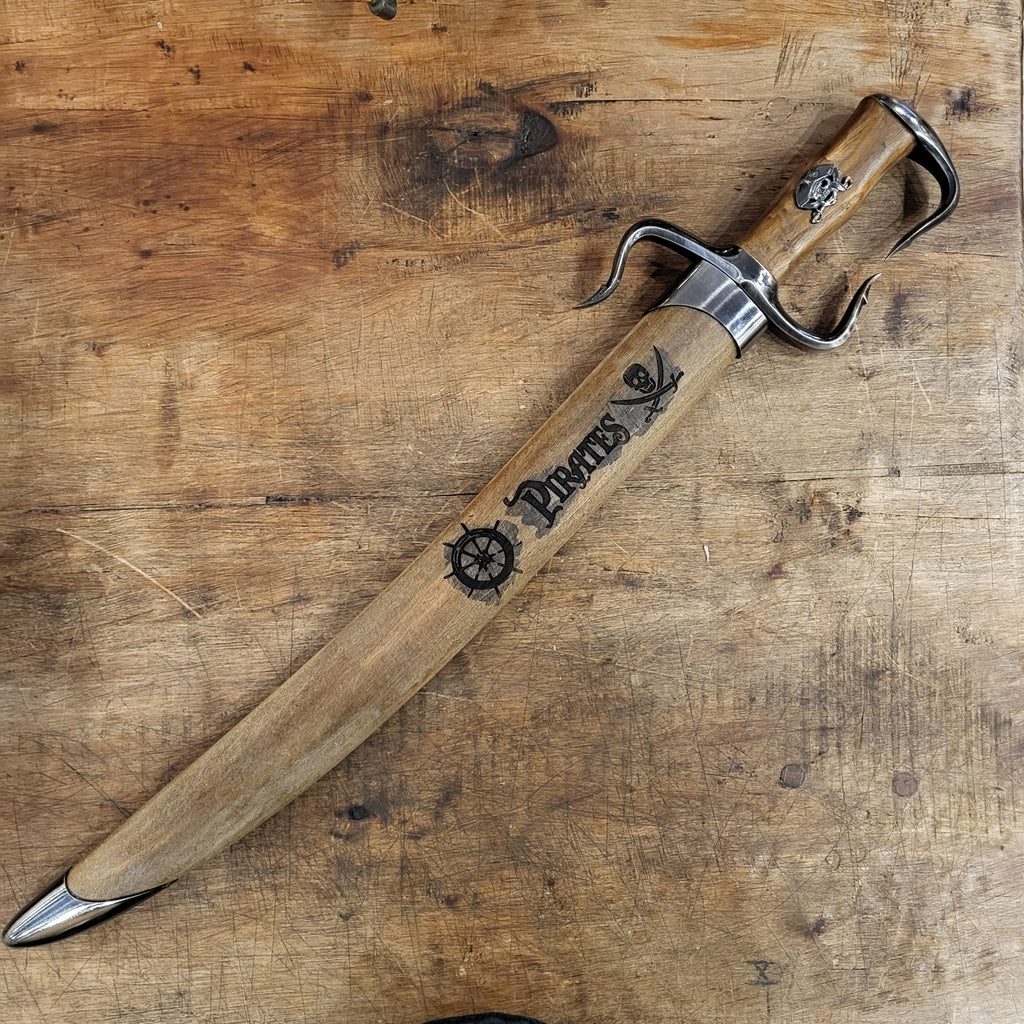 Piraten Entermesser mit Scheide aus Holz - Dekoration