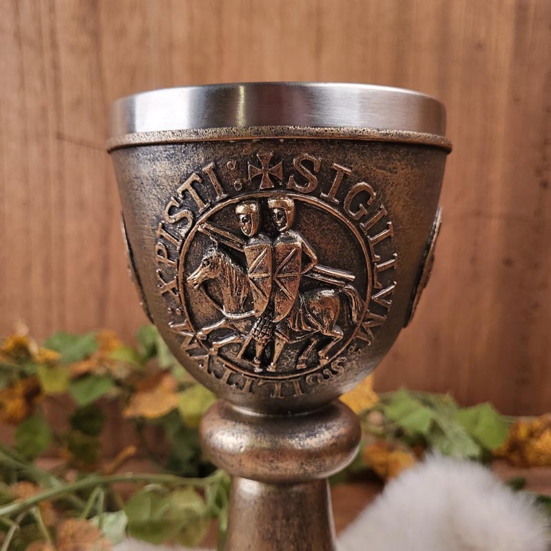 Prunkkelch der Templer Deus lo vult - handbemalt
