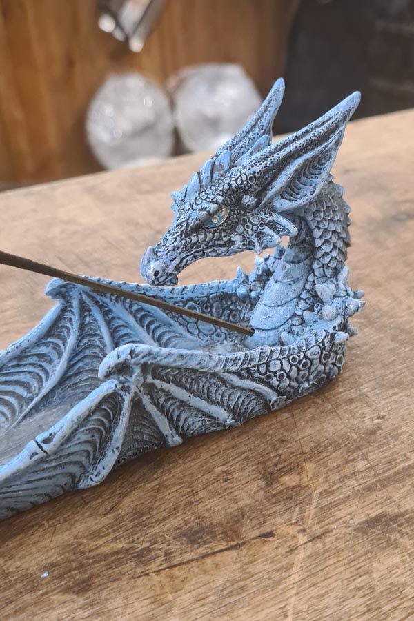 Incense Holder Ice Dragon hand-painted