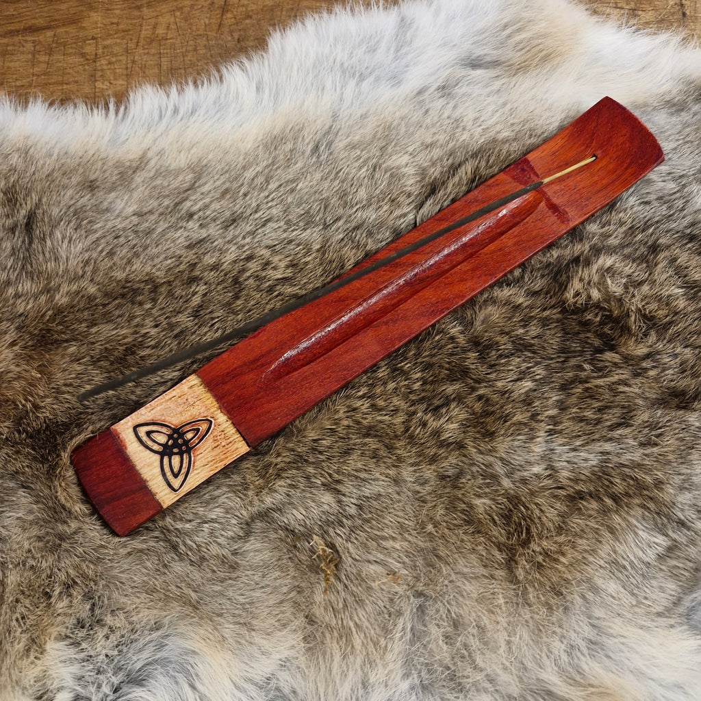 Wooden Incense Holder Celtic Knot Triquetra