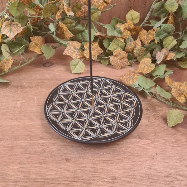 Räucherstäbchenhalter Blume des Lebens aus Speckstein