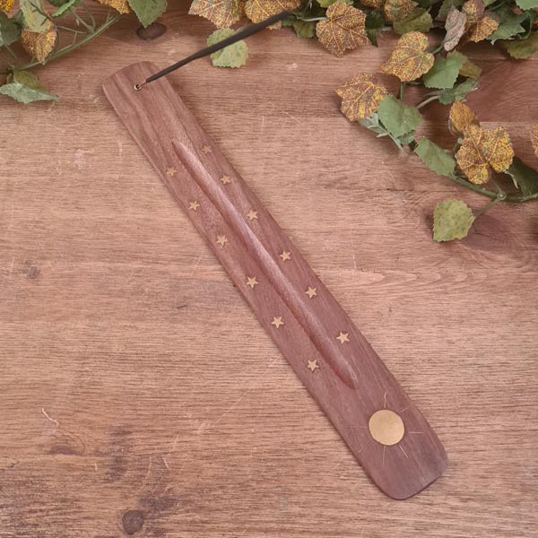 Räucherstäbchenhalter Sonne & Sterne aus Holz