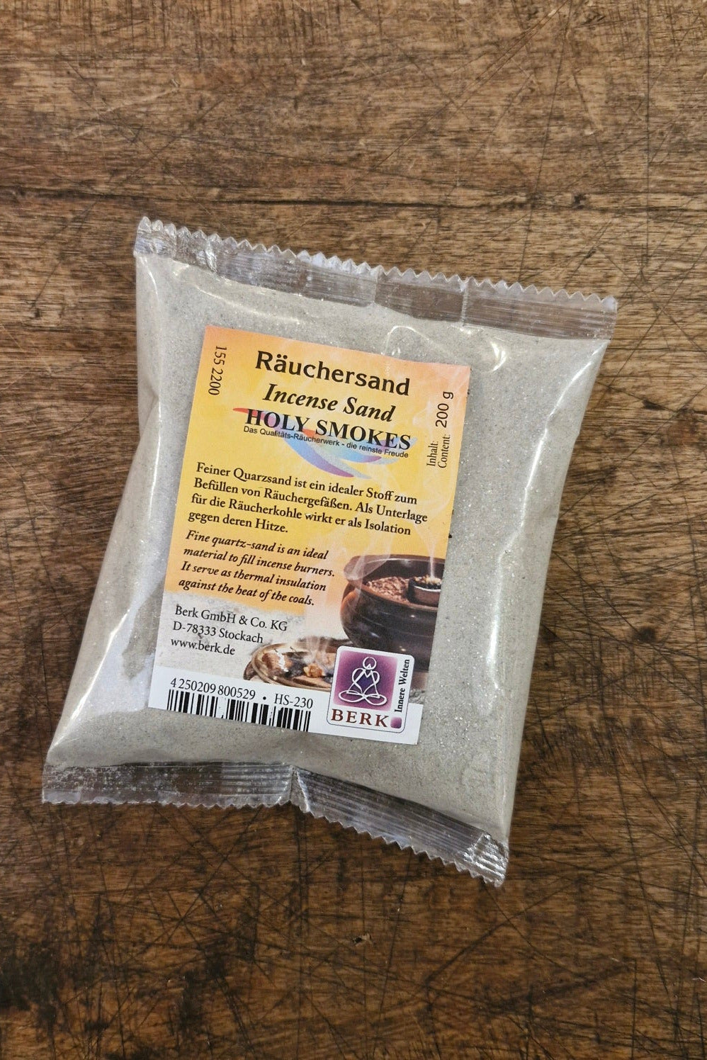 Päckchen Räuchersand 200 g abgepackt