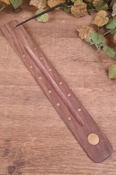 Räucherstäbchenhalter Sonne & Sterne aus Holz