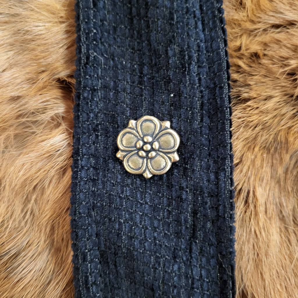 Renaissance Bronze Flower Belt Fitting for 3 cm Straps - Replica
