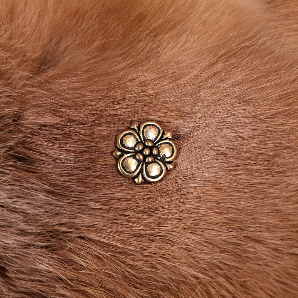 Renaissance Bronze Flower Belt Fitting for 3 cm Straps - Replica