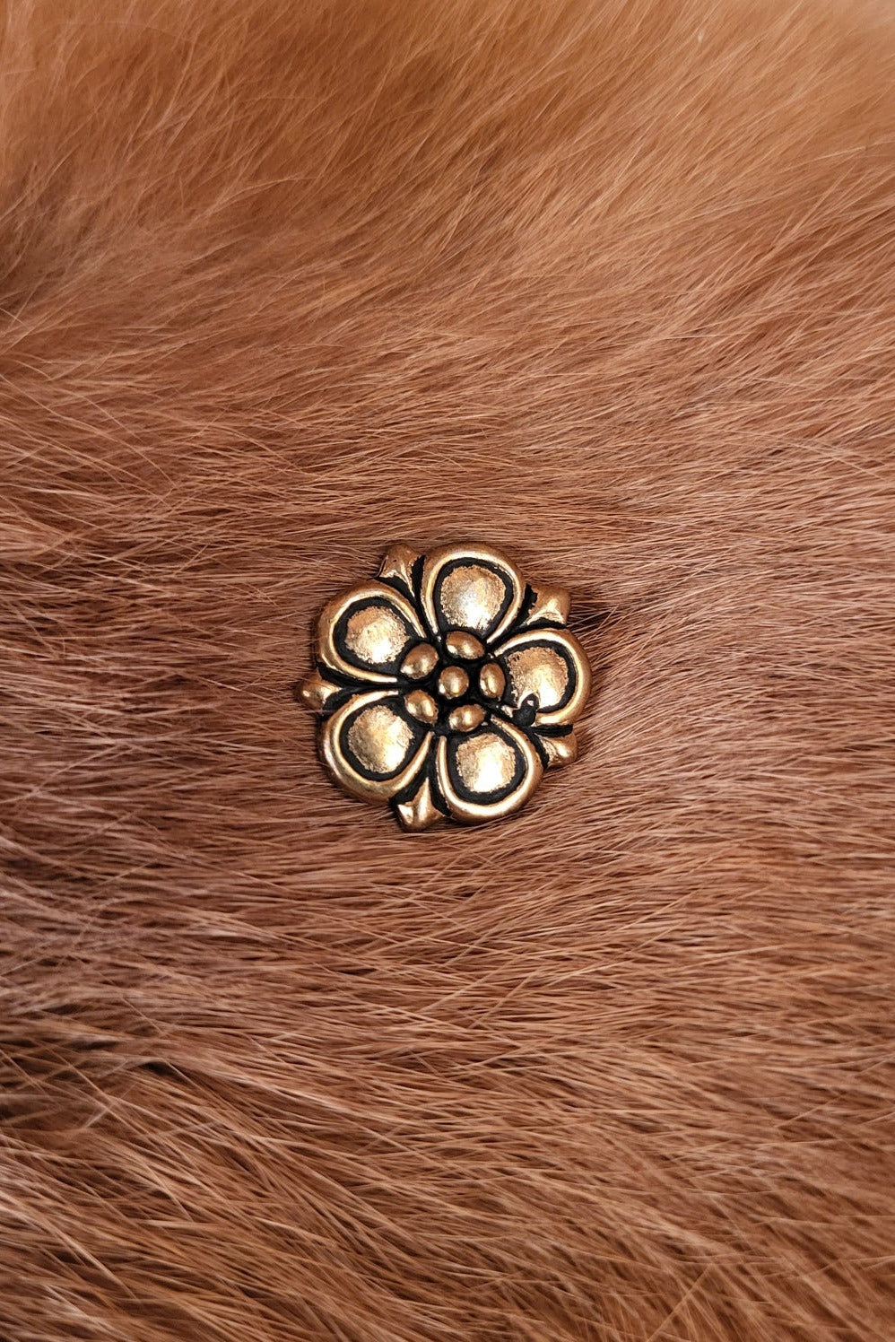 Renaissance Bronze Flower Belt Fitting for 3 cm Straps - Replica