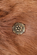 Renaissance Gürtelbeschlag Rose aus Bronze für 3 cm Riemen