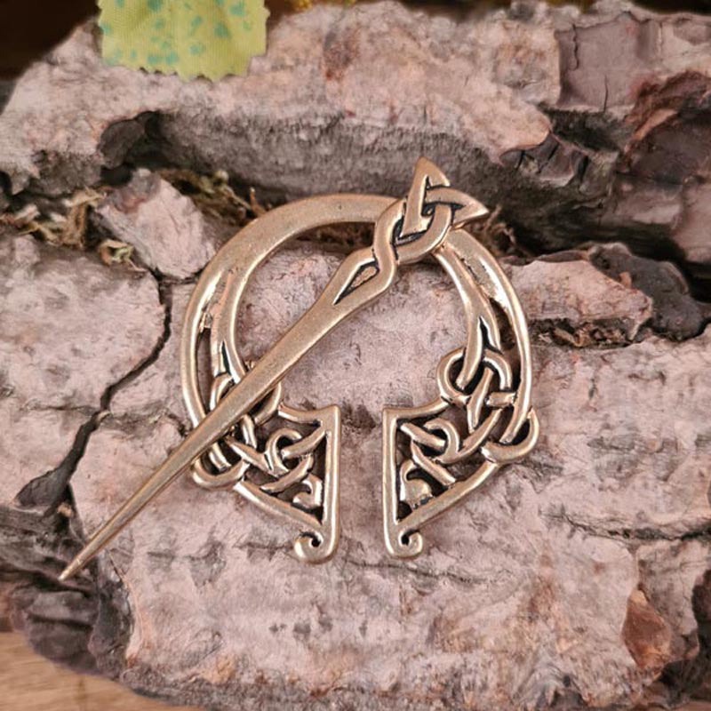 Bronze ring brooch from Ireland with knotwork design