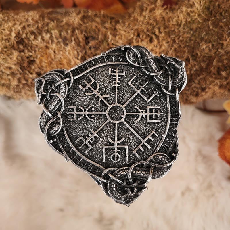 Sanduhr Wikingerkompass Vegvisir - handbemalt