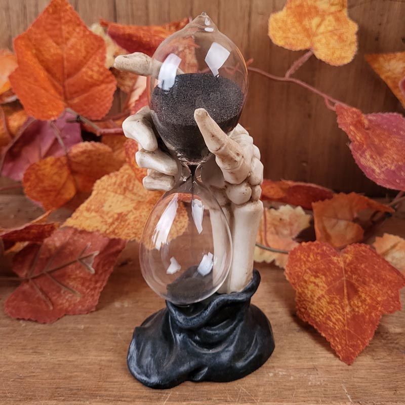 Hourglass Skeleton Hand - hand-painted