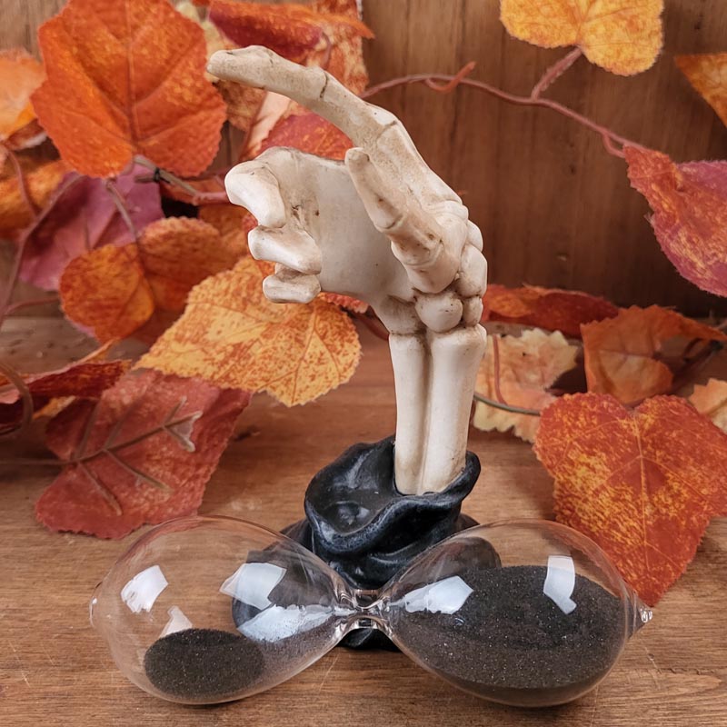 Hourglass Skeleton Hand - hand-painted